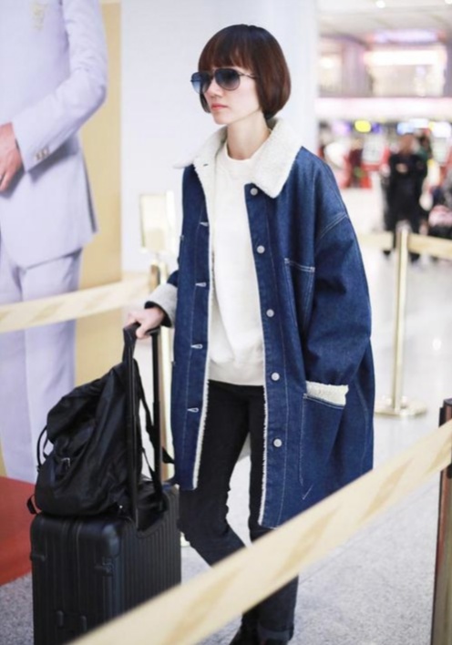 袁泉穿搭同款,袁泉牛仔外套穿搭
