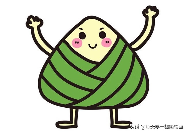 端午节粽子简笔画涂色,端午粽子做法简笔画