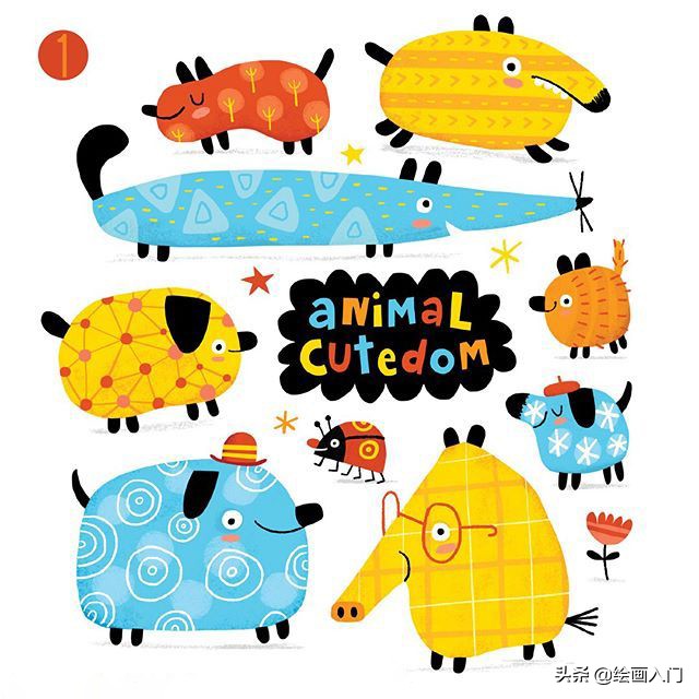 彩铅小动物插画简单,彩铅插画小动物手绘