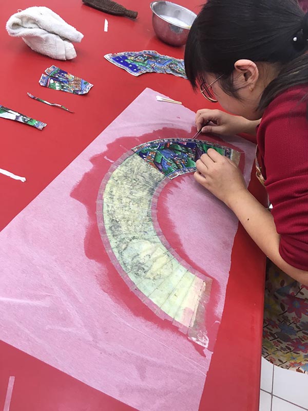 折扇扇面修复方法视频,折扇修复纸