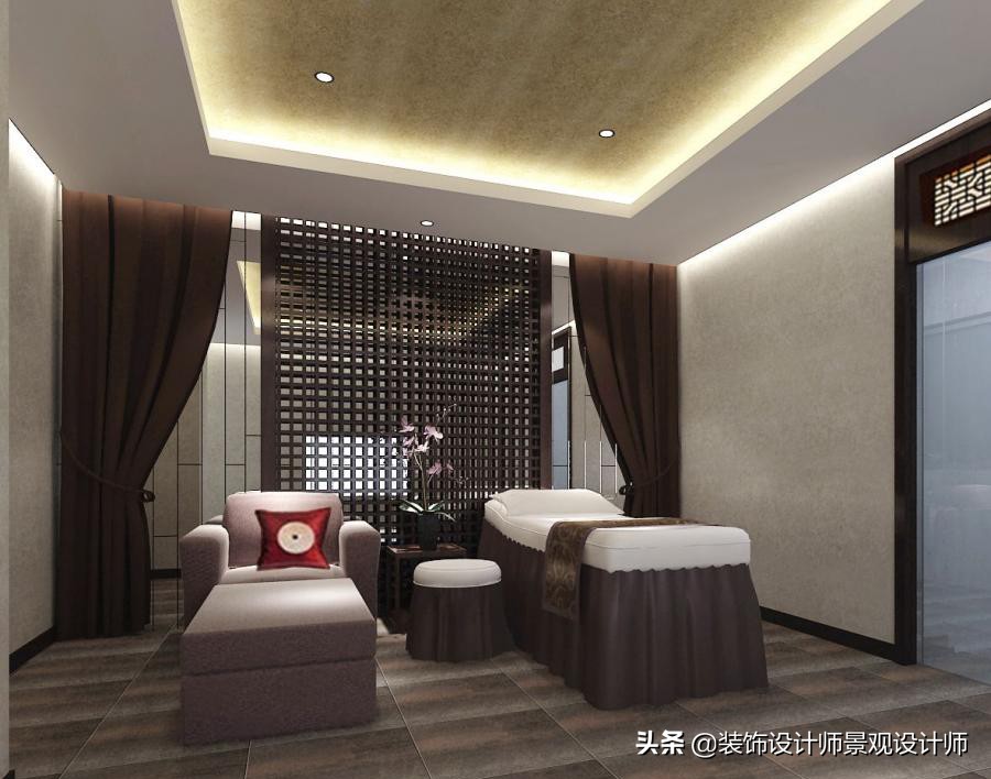 50平米禅意中医养生馆设计图,中医养生理疗会所设计