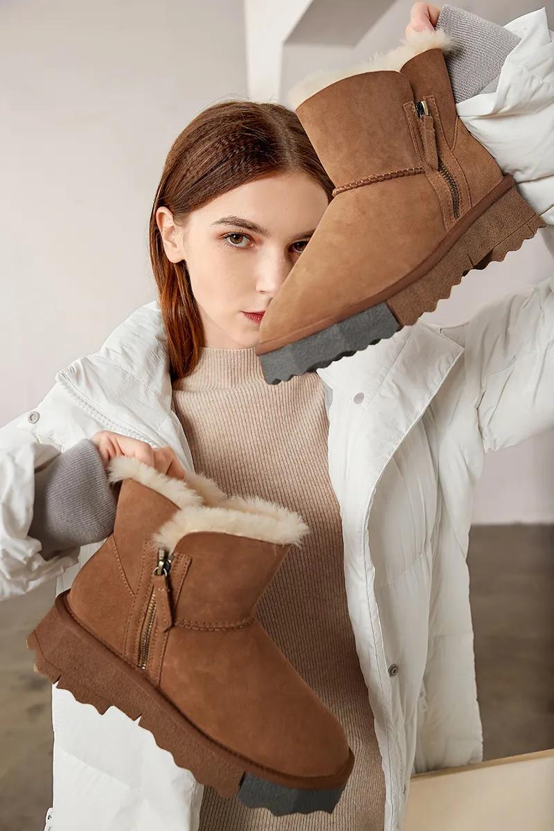 温暖雪地靴冬季怎么搭才美,舒适时尚秋冬雪地靴