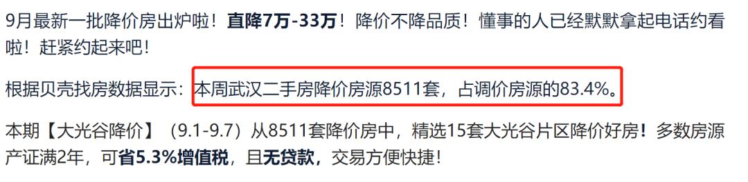 降33万！降6416元/㎡！武汉二手房东的痛才刚刚开始