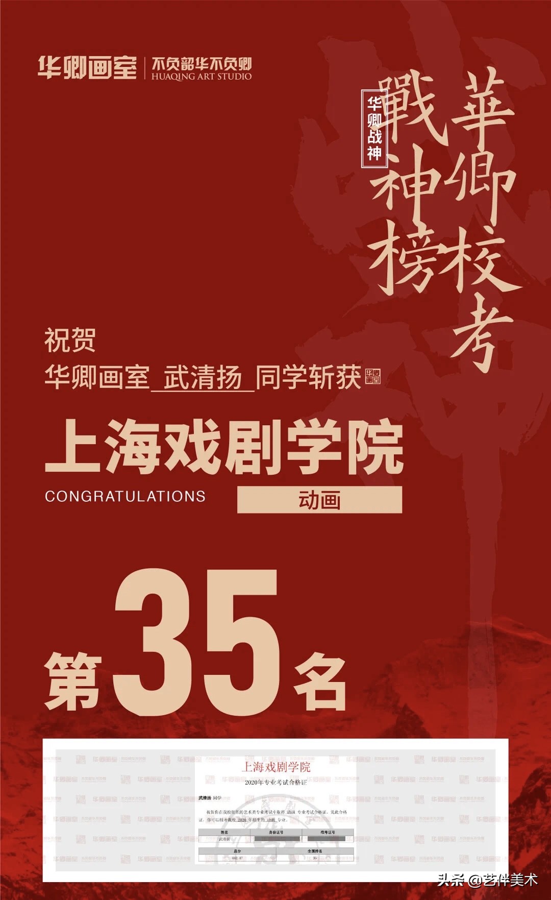 华卿画室—上戏四冠王专访“我想告诉您,我一定不会让您失望的”