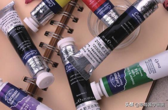 水彩画入门应该用什么牌子颜料,普通水彩颜料画水彩画教学