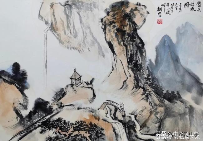 刘罡画作,泰山顶级水墨山水画