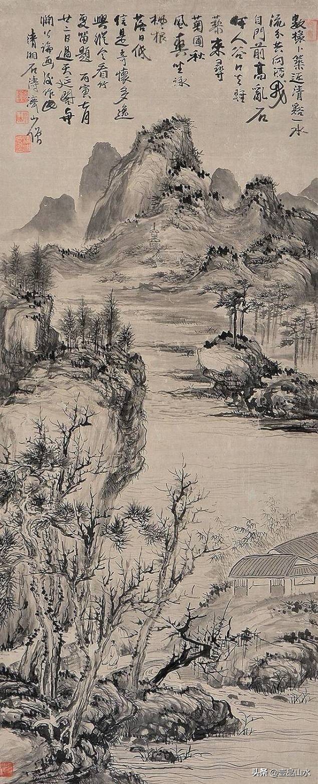 石涛山水画高清大全,石涛小写意山水画小品图片