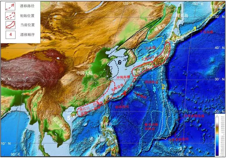 日本从中国裂解漂移-顺路生成了东海南海盆地和油气田？