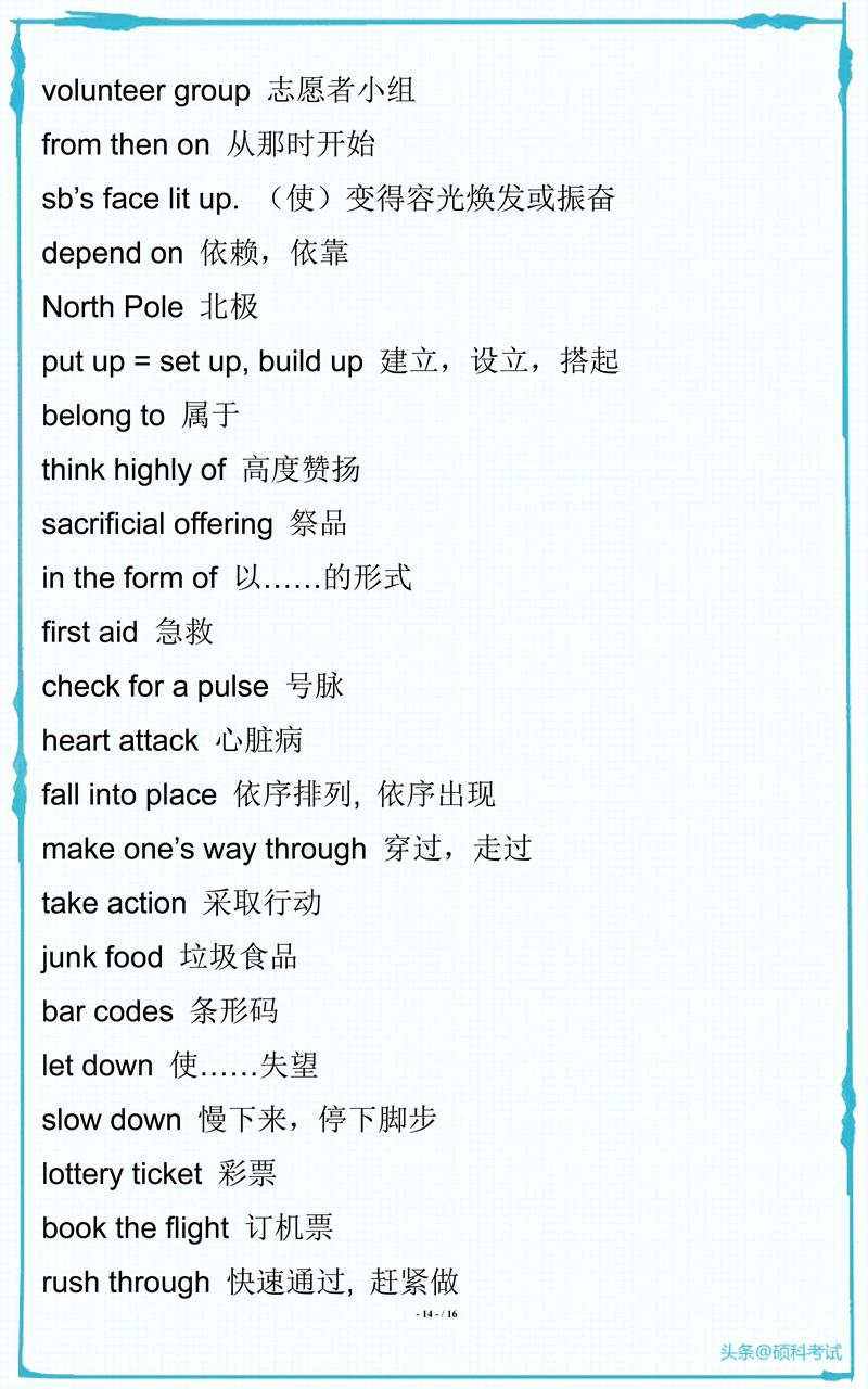 中考英语高频考点单词大全,初中英语阅读理解单词