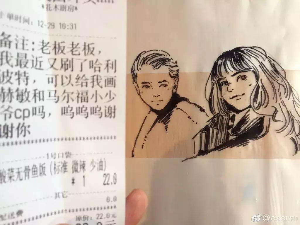 外卖小哥无所不能画画,外卖小哥手绘火了