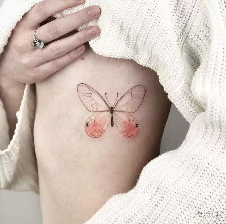 蝴蝶纹身图案,纹身素材蝴蝶后背