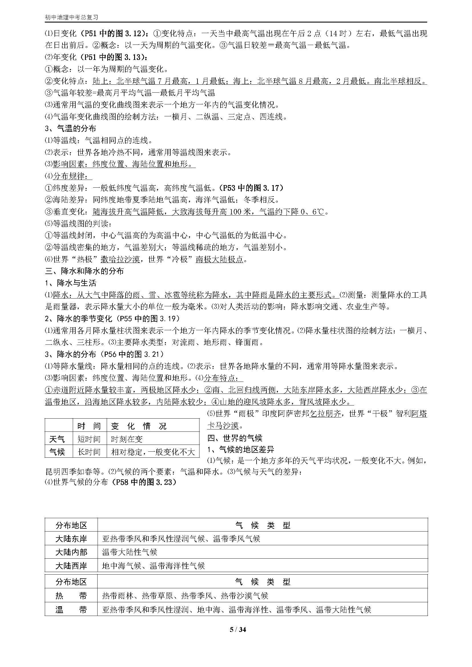 初一地理中考复习资料人教版,初中地理中考知识点总复习人教版