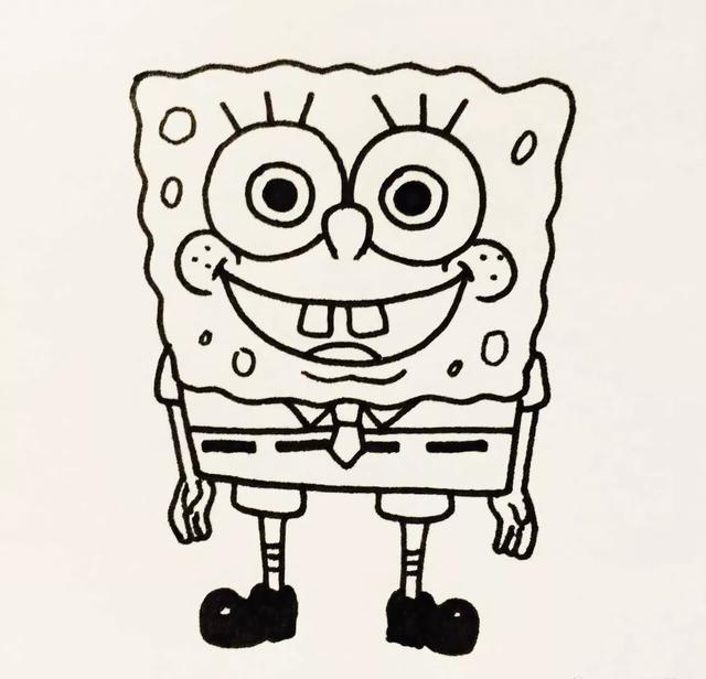 画海绵宝宝简笔画教程,怎么画简笔画海绵宝宝