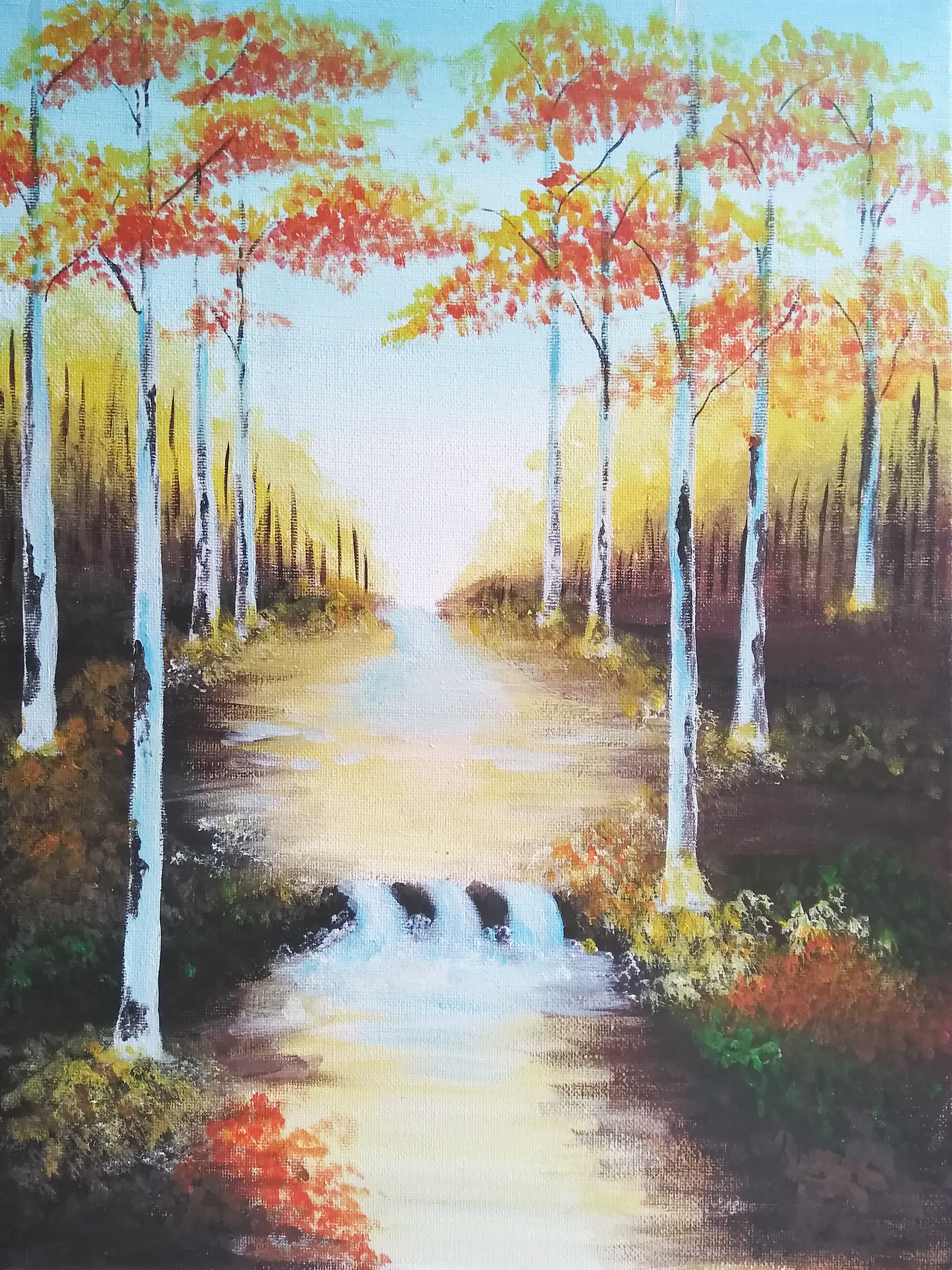 简单丙烯画高级感,丙烯水粉简单装饰画入门