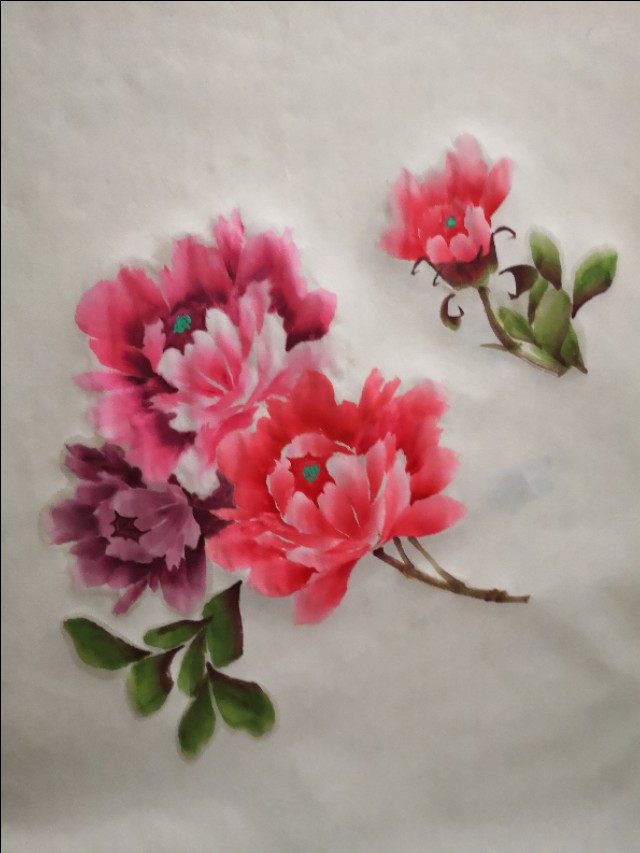 国画牡丹十字绣教程,牡丹图国画精品欣赏