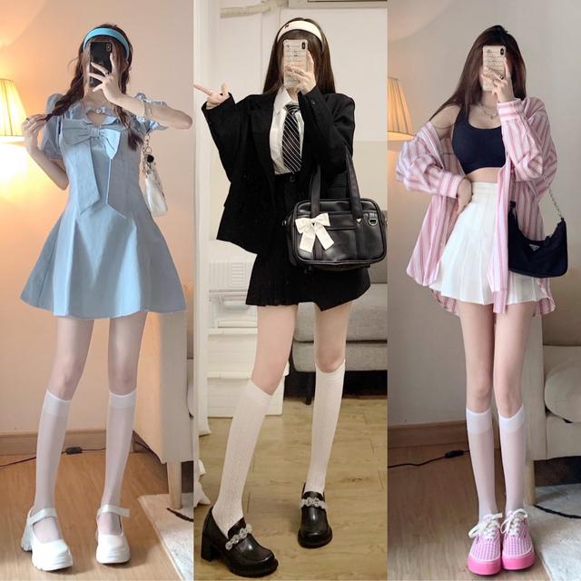 冬季小腿袜搭配啥鞋子不显腿粗,穿上显瘦显白清凉又百搭小腿袜