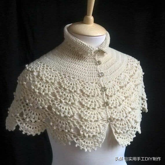 彩色蕾丝钩织披肩拼接花,晓夏手工钩编扇形花披肩