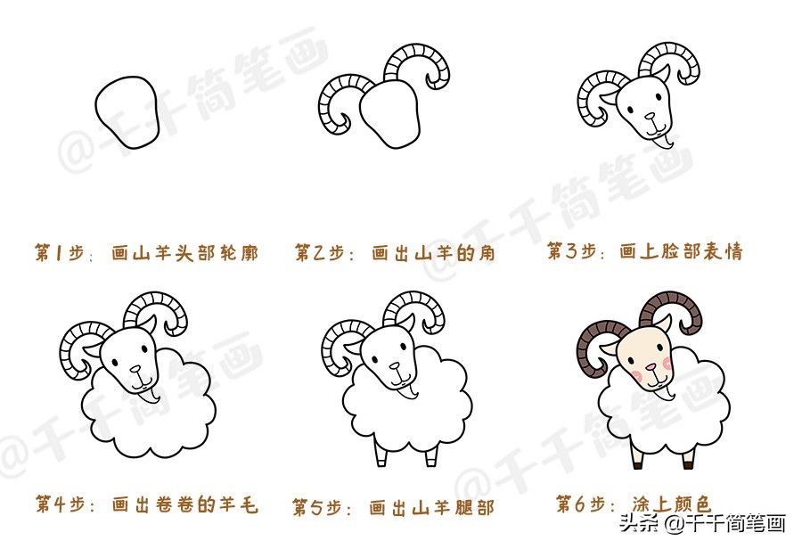 简单的小动物小霸王龙简笔画教学,一组可爱的小动物简笔画