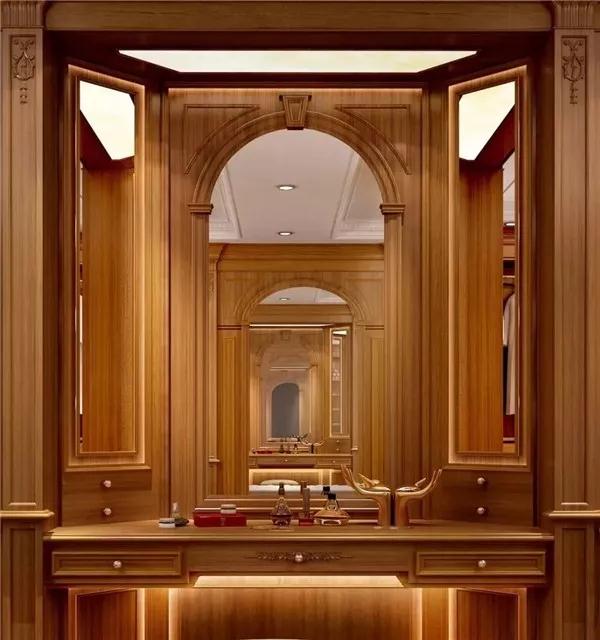 衣帽间原木定制,雨杉实木