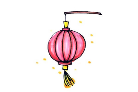 飞机灯笼简笔画画法,儿童简笔画灯笼的画法