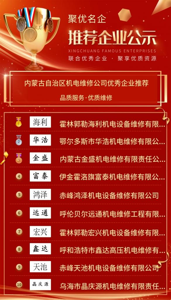内蒙古自治区建筑业优秀企业,内蒙古优秀企业名单