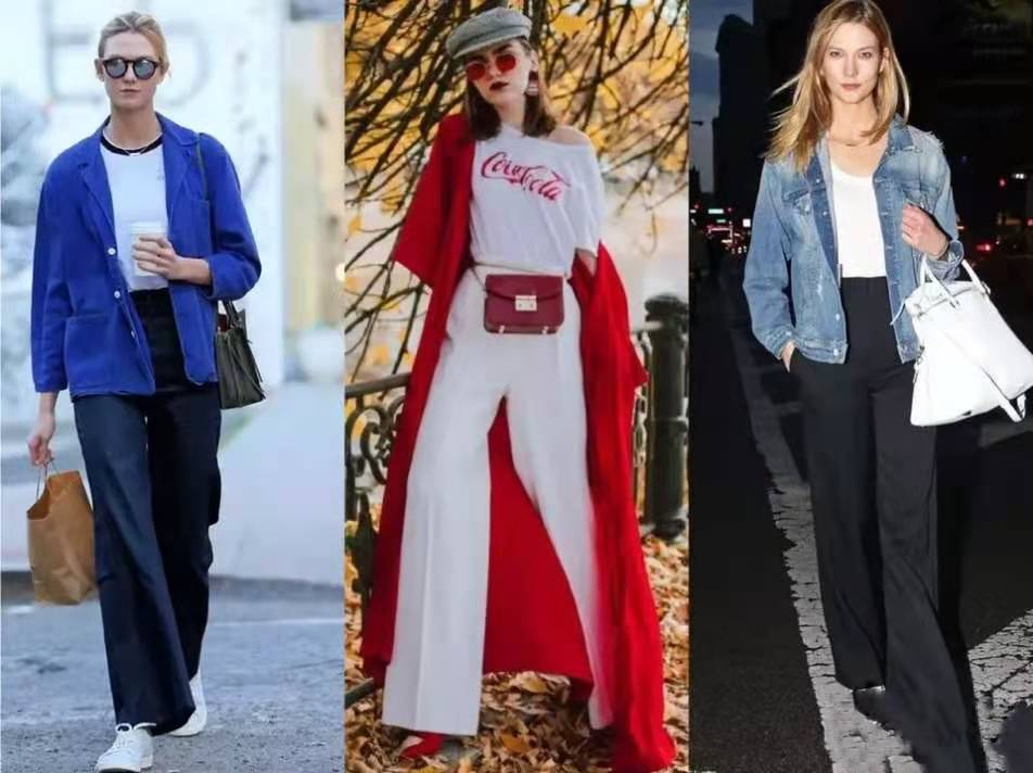 牛仔裤这样穿更好看回头率爆棚,直筒毛呢裤穿搭