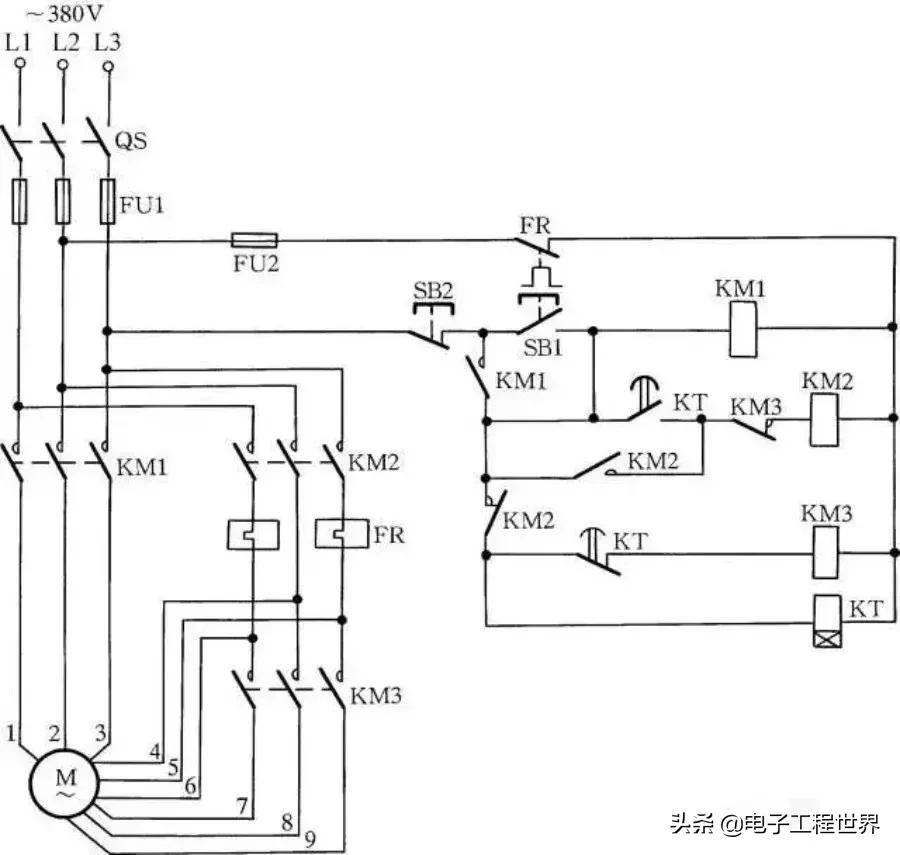 电动机星形和三角形接法降压启动,220v电机可以降压启动电路图