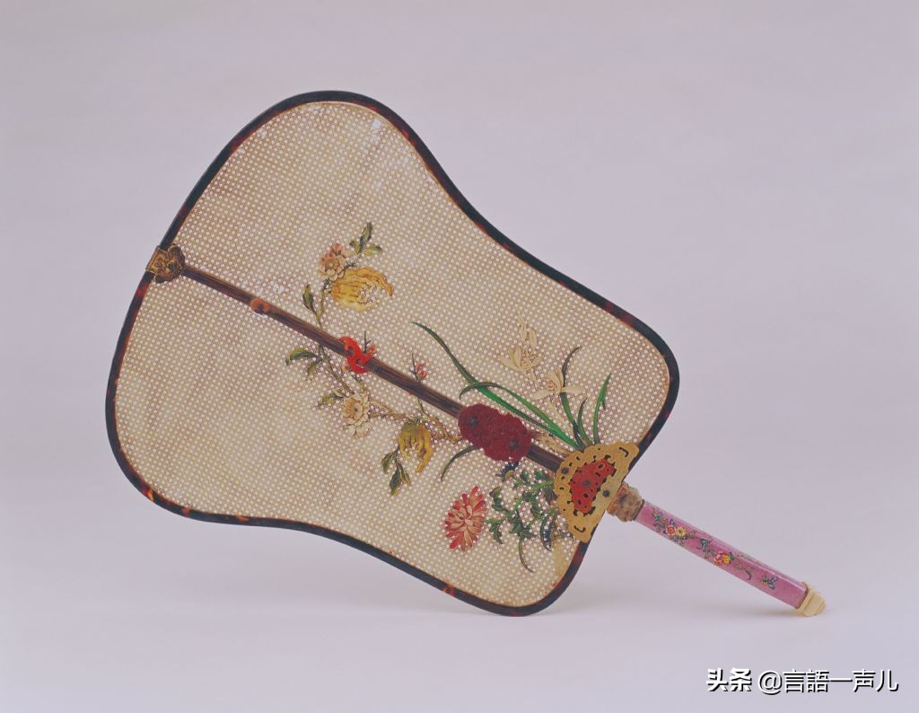 稀地金缂丝团扇,高贵妃手工缂丝团扇