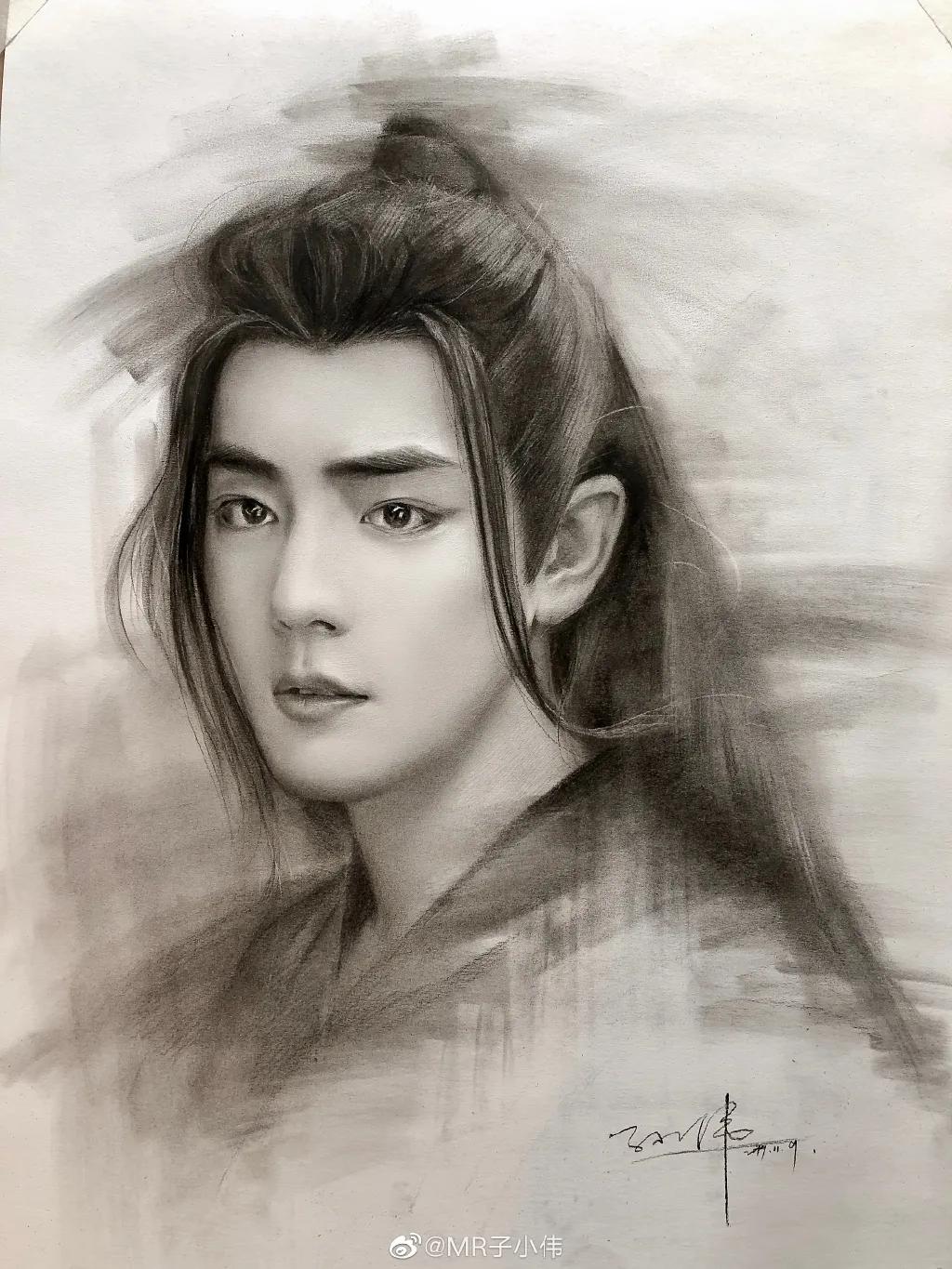 厉害了！他用一支铅笔把明星画了多个，如肖战、蔡徐坤、迪丽热巴