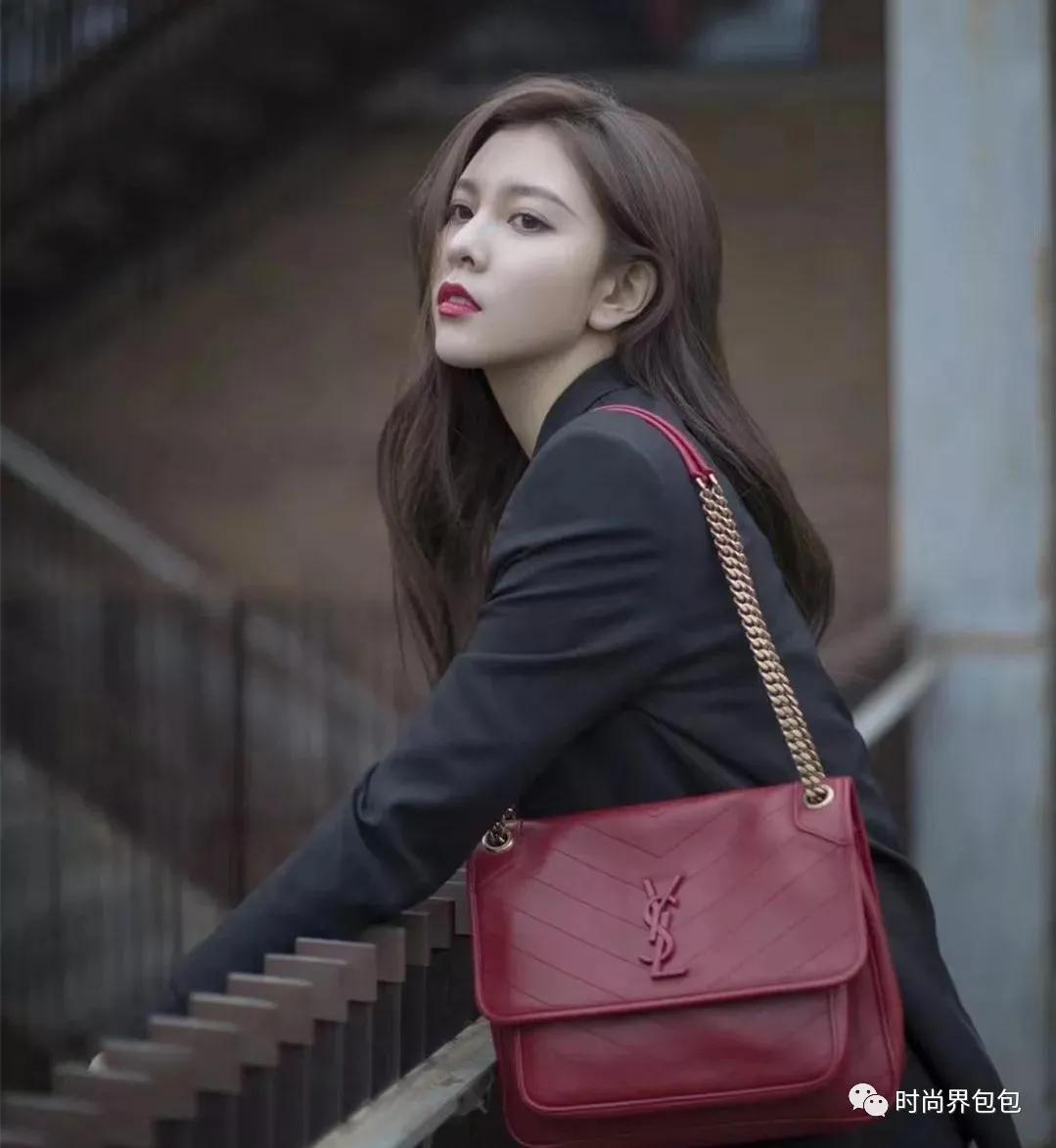圣罗兰ysl鳄鱼压纹日落链条包,ysl圣罗兰鱼子酱玫红色链条包