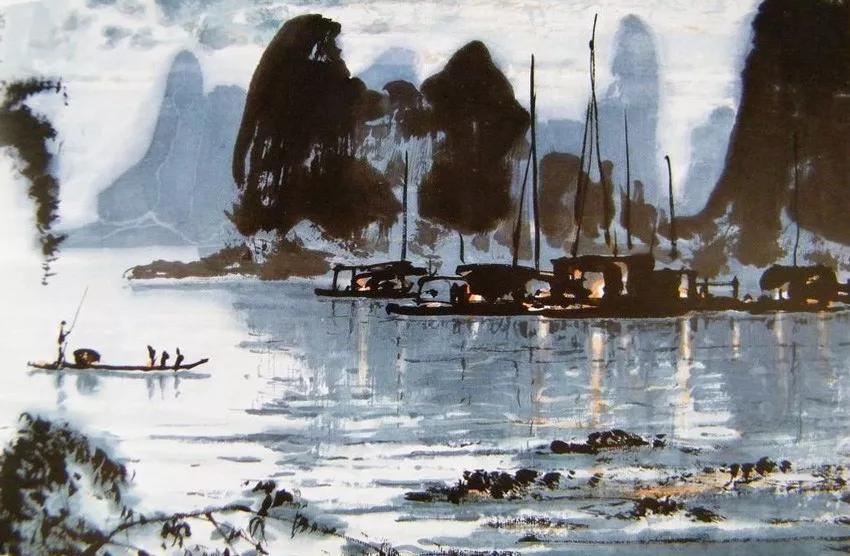 水墨画夜景欣赏,画夜景最好的中国画