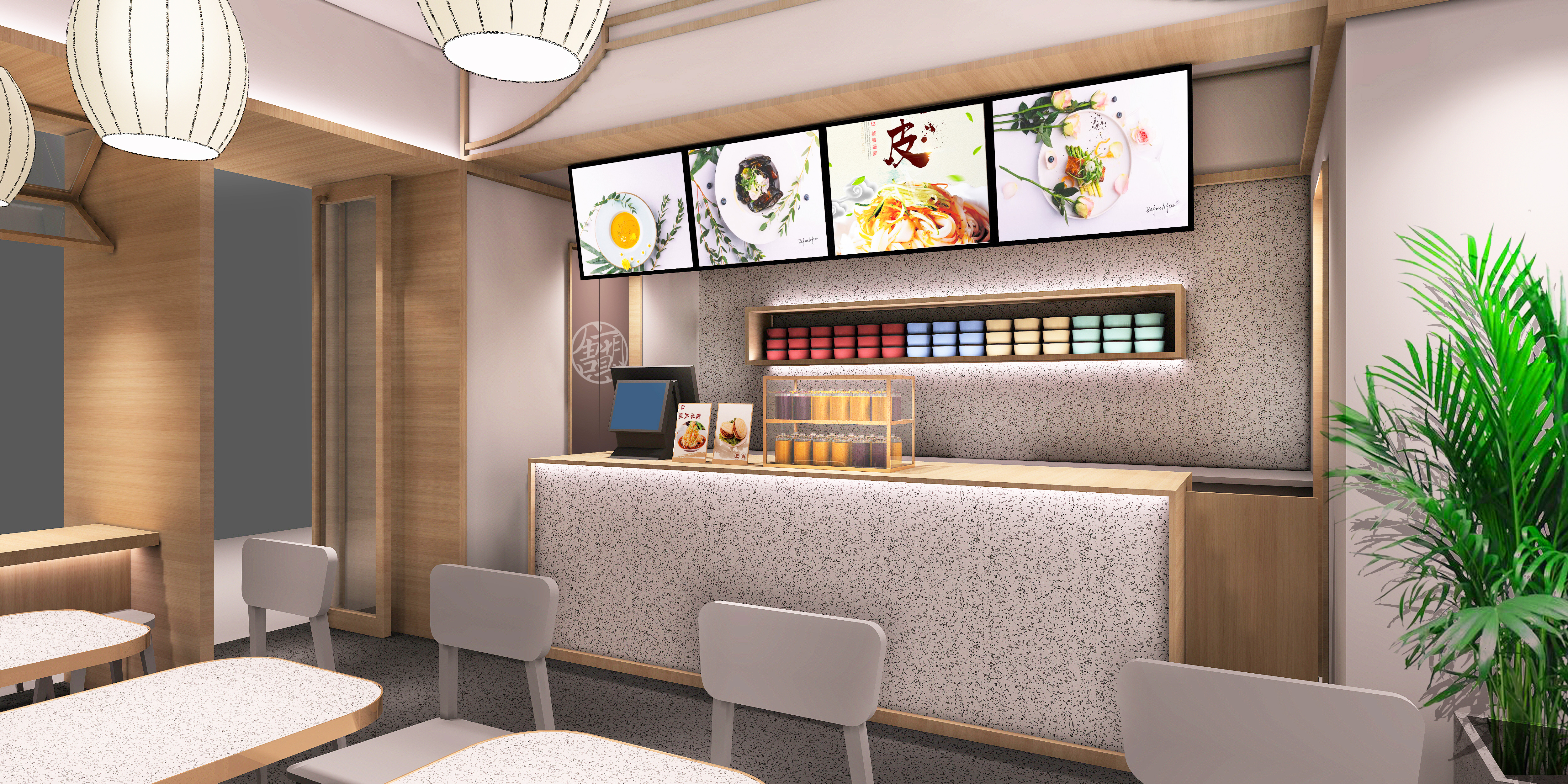 凉皮小吃店设计,唐朝凉皮餐饮设计