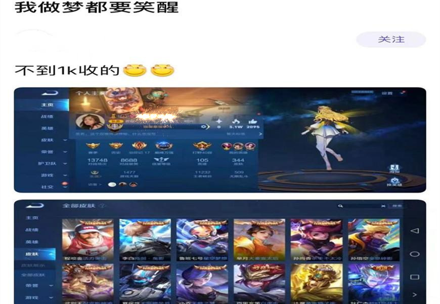 344个皮肤9个典藏，玩家1000元买下的账号，为何网友说是体验卡？