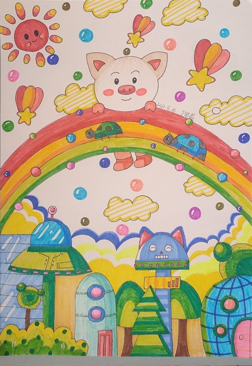 暑假儿童画一年级作品,暑假儿童画作品大全