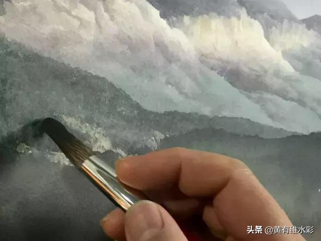 水彩画山风景入门,远山画法入门教程