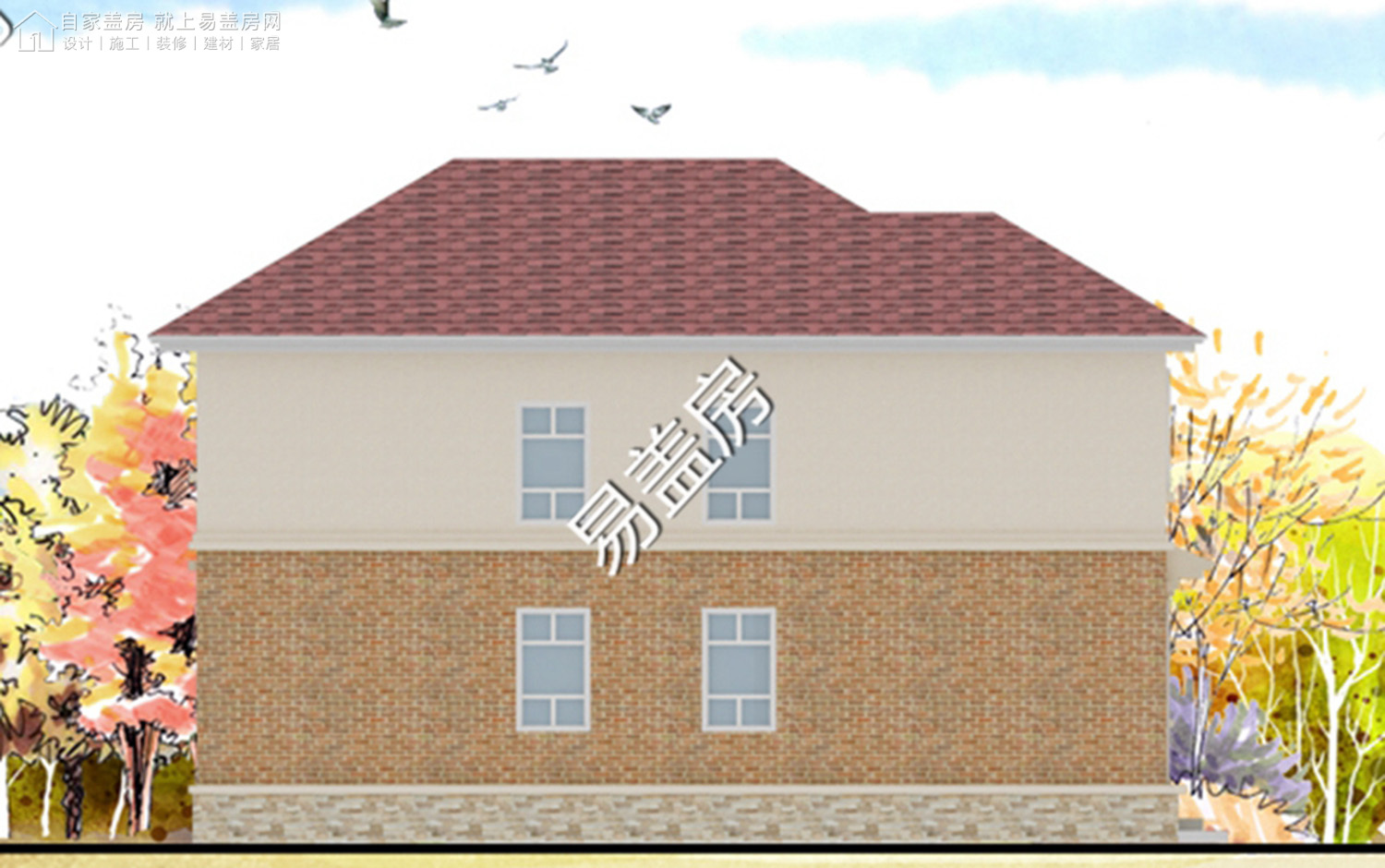 宽9.5米进深11米别墅,开间9.3米进深11.5米布局