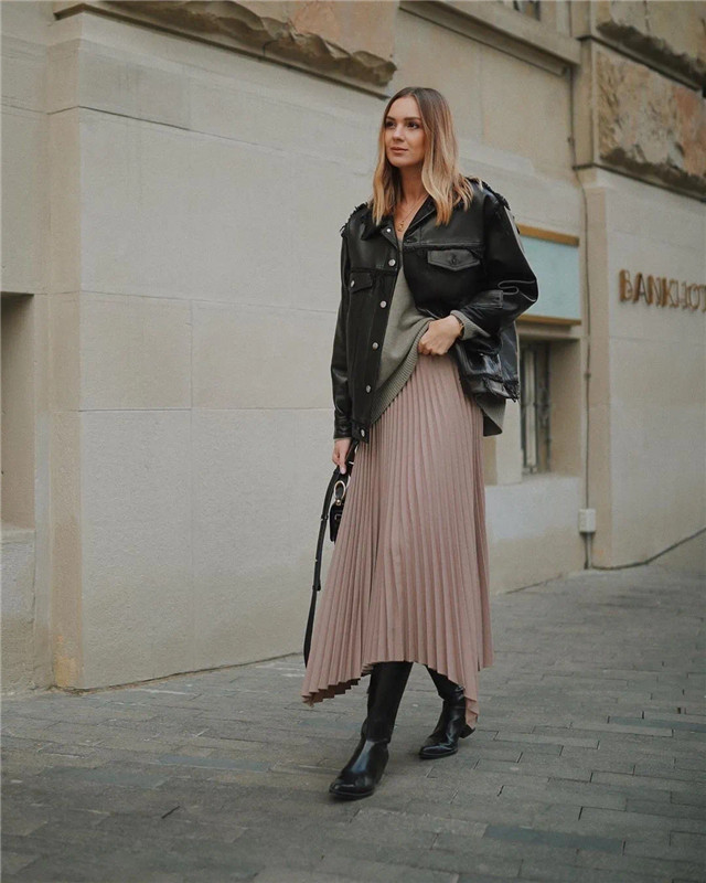 皮衣适合自然型风格的人穿嘛,短款皮衣外套中性风