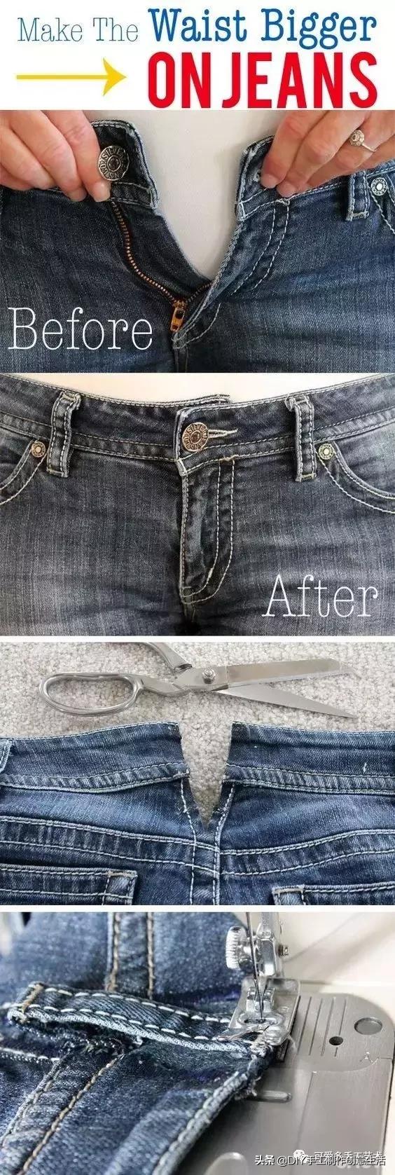 牛仔裤改造小点子,牛仔裤裤脚创意简单改造