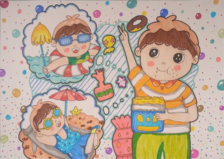 暑假儿童画一年级作品,暑假儿童画作品大全
