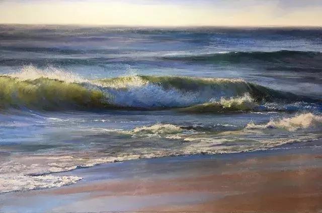 画海浪俯视,画海浪水粉画