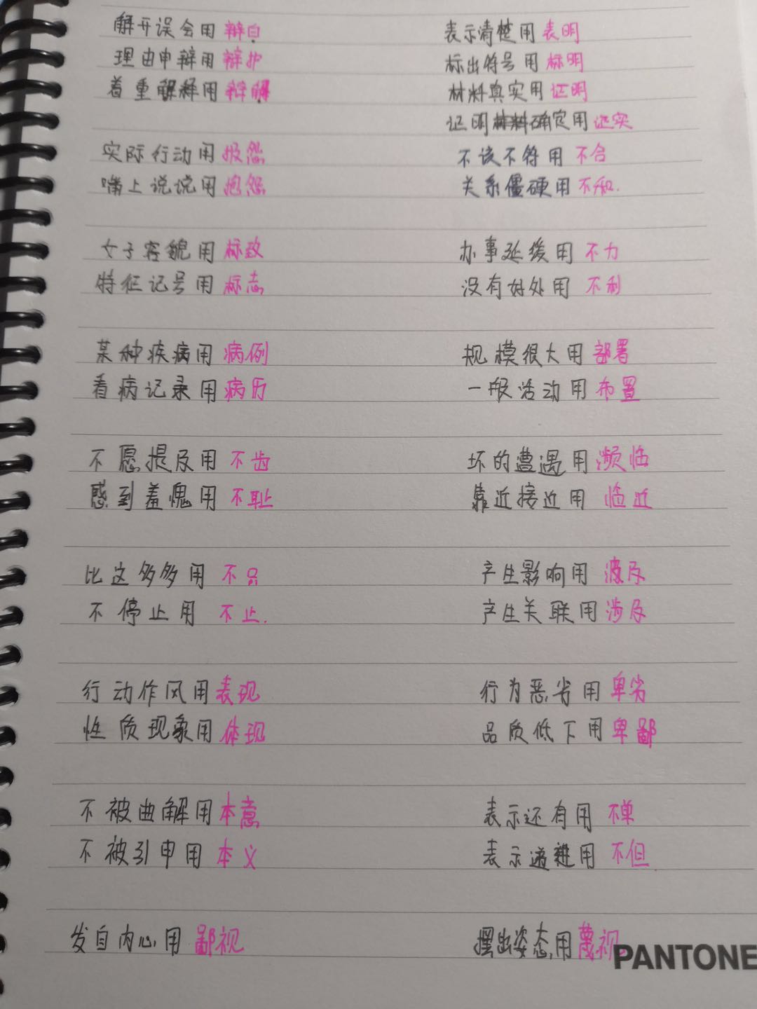 四年级语文第一课课堂笔记近义词,近义词汇总练习册