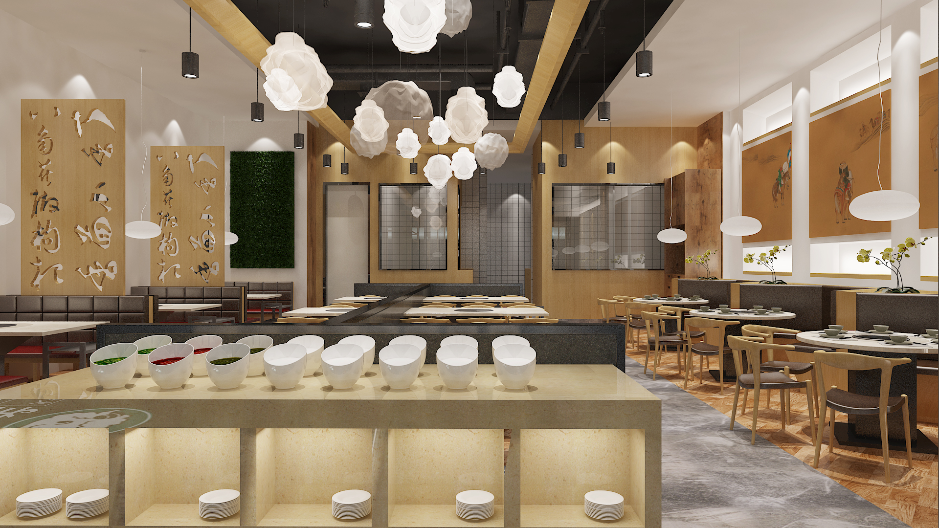 火锅店烧烤店设计分享,自助烤肉火锅店设计