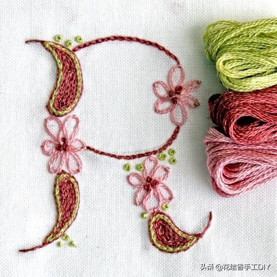 刺绣英文字母教程全针绣,好看有意义的刺绣