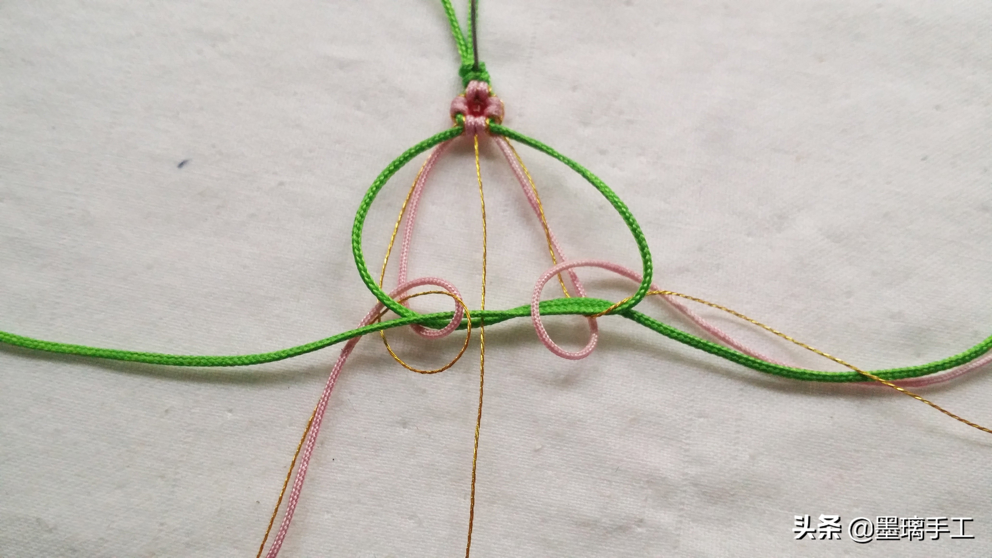 桃花结手机绳编织教程,手工编织情丝结视频教程