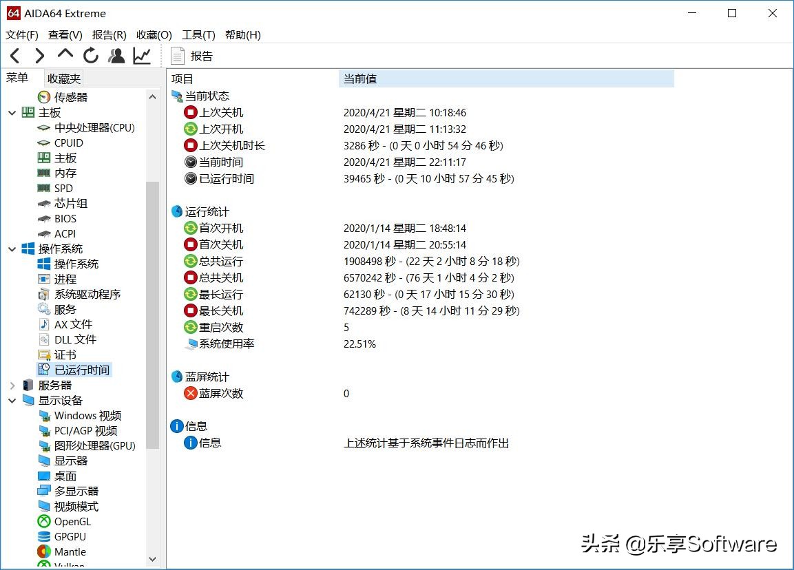 AIDA64，专业级硬件检测与测试工具，能详细地显示电脑的每个方面