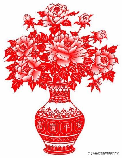 牡丹花瓶富贵平安图,牡丹富贵平安图