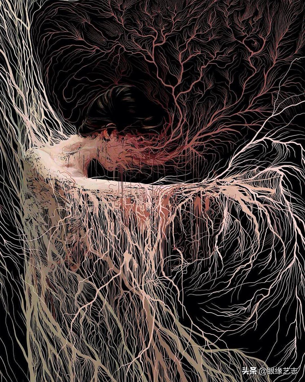 二维宇宙的浓情挣扎：另类的音乐封面插画，穿行暗夜的吟游诗人