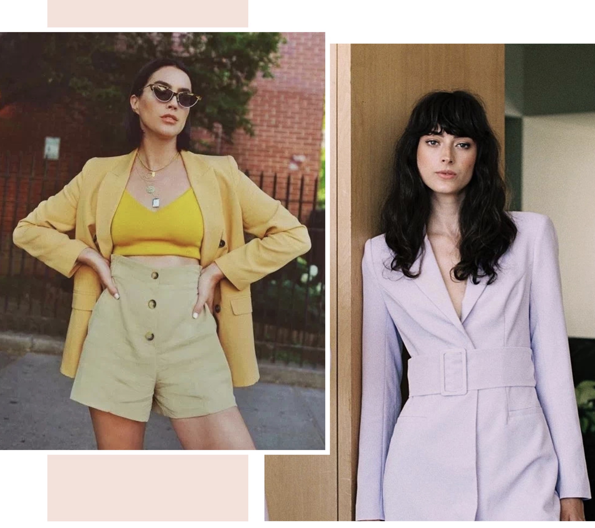 西装配潮流短裤,时尚气质小西装配皮短裤穿搭