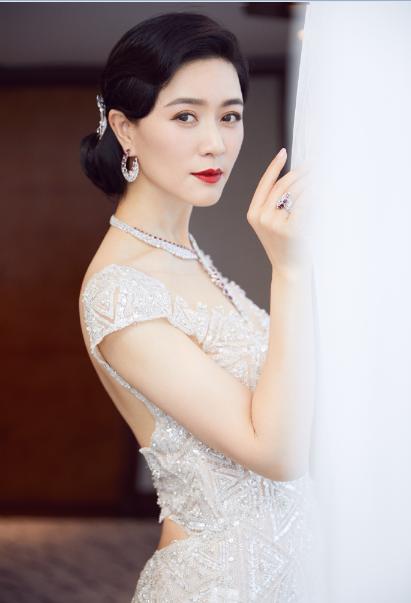 田海蓉惊艳拖地连衣裙高级照片,田海蓉惊艳的背影照片