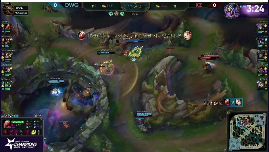 英雄联盟：挖掘机节奏出色，KZ让一追二DWG，拿下焦点之战